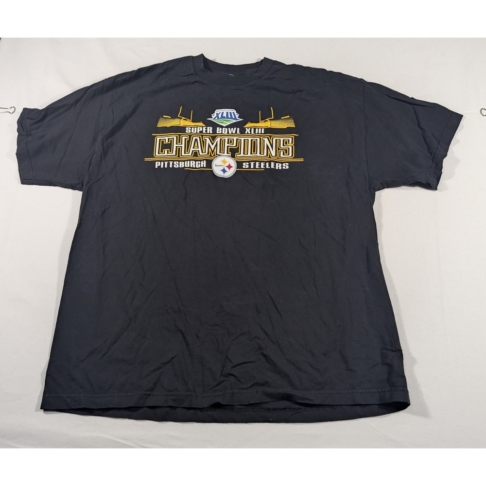 Pittsburgh Steelers  NFL T-Shirt Mens XL Black Super Bowl XLIII Champions 2008